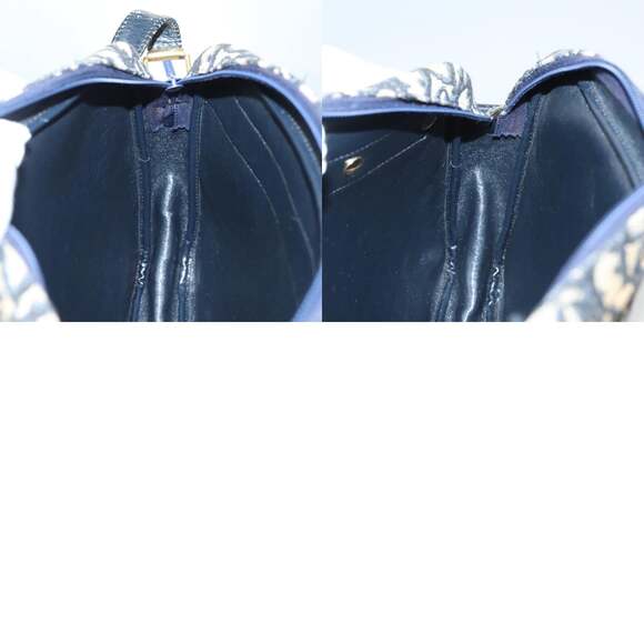 DIOR Trotter Canvas Shoulder Bag Navy Gold - Picture 12 of 12